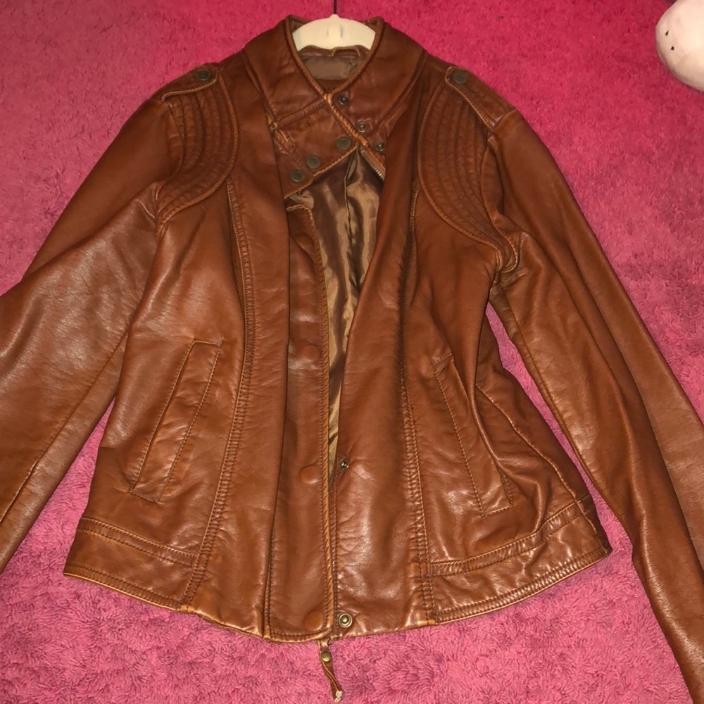 Brown moto jacket